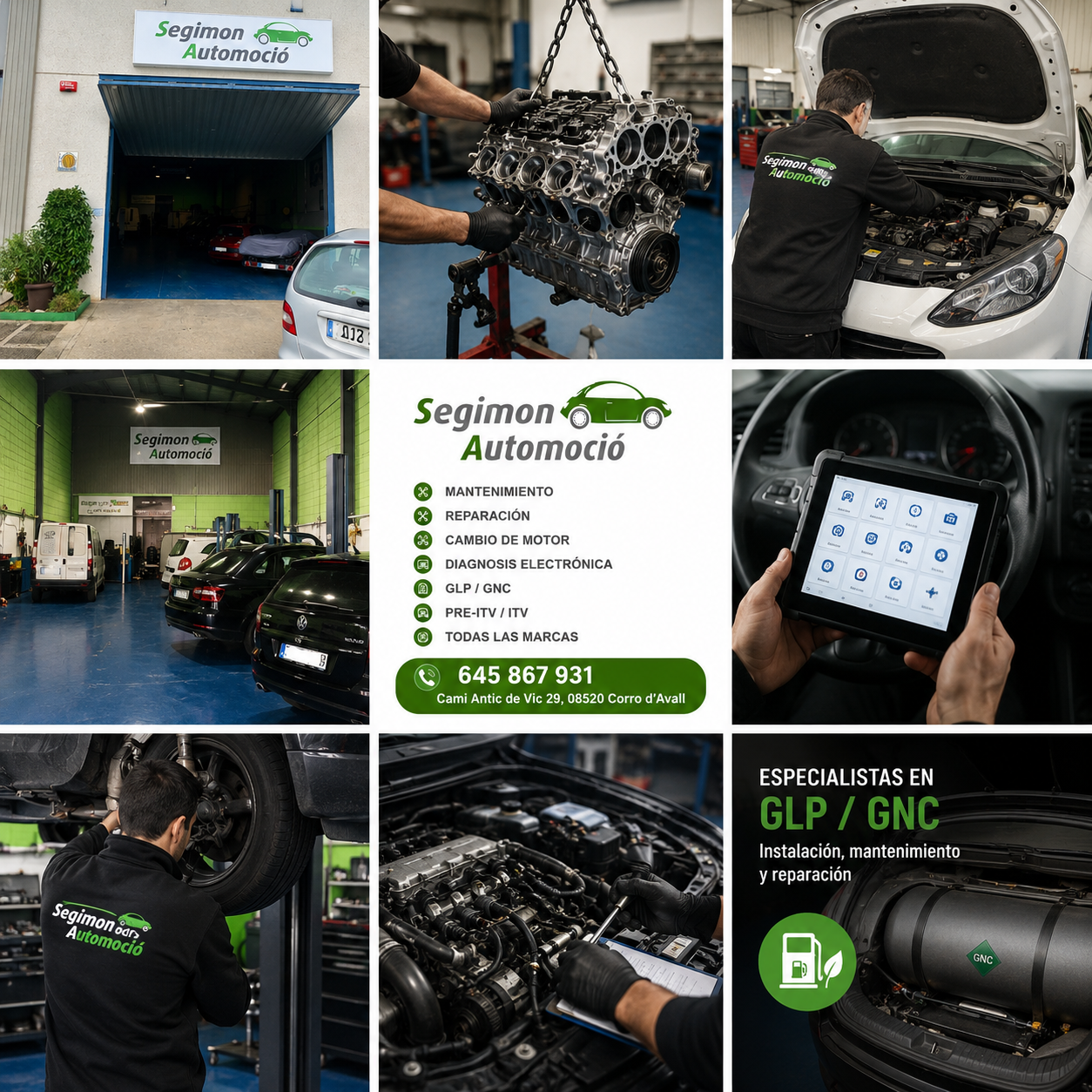 Cambio de motor de coche en taller especializado Segimon Automoció