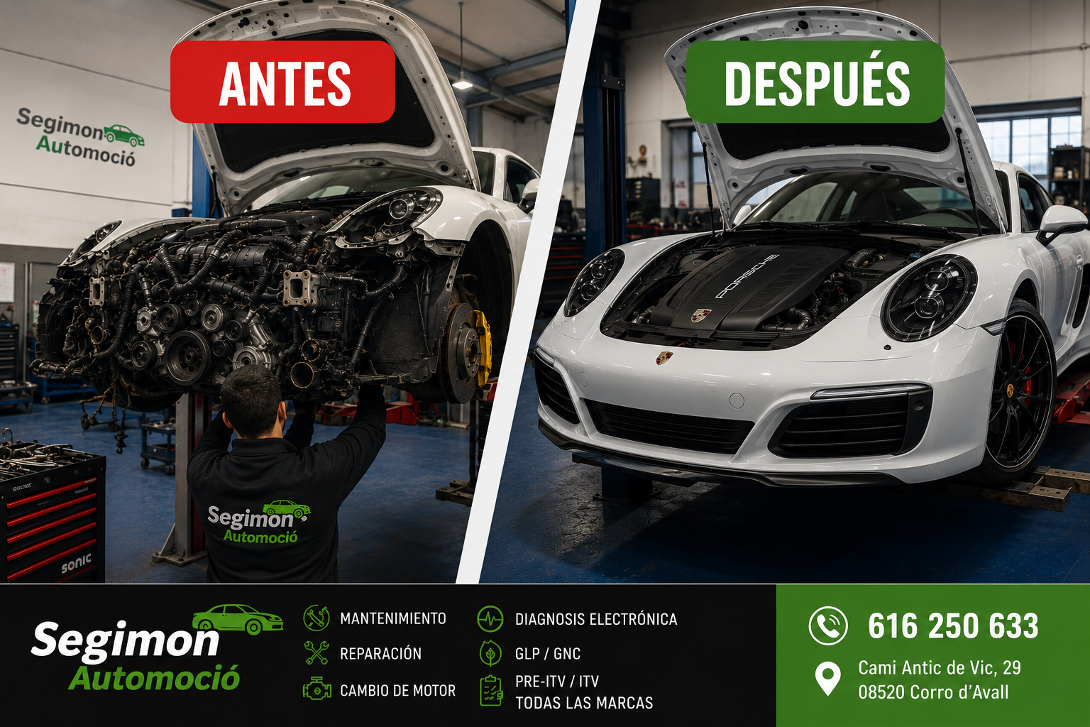 Taller mecánico Segimon Automoció - cambio de motor en Barcelona y Vallès